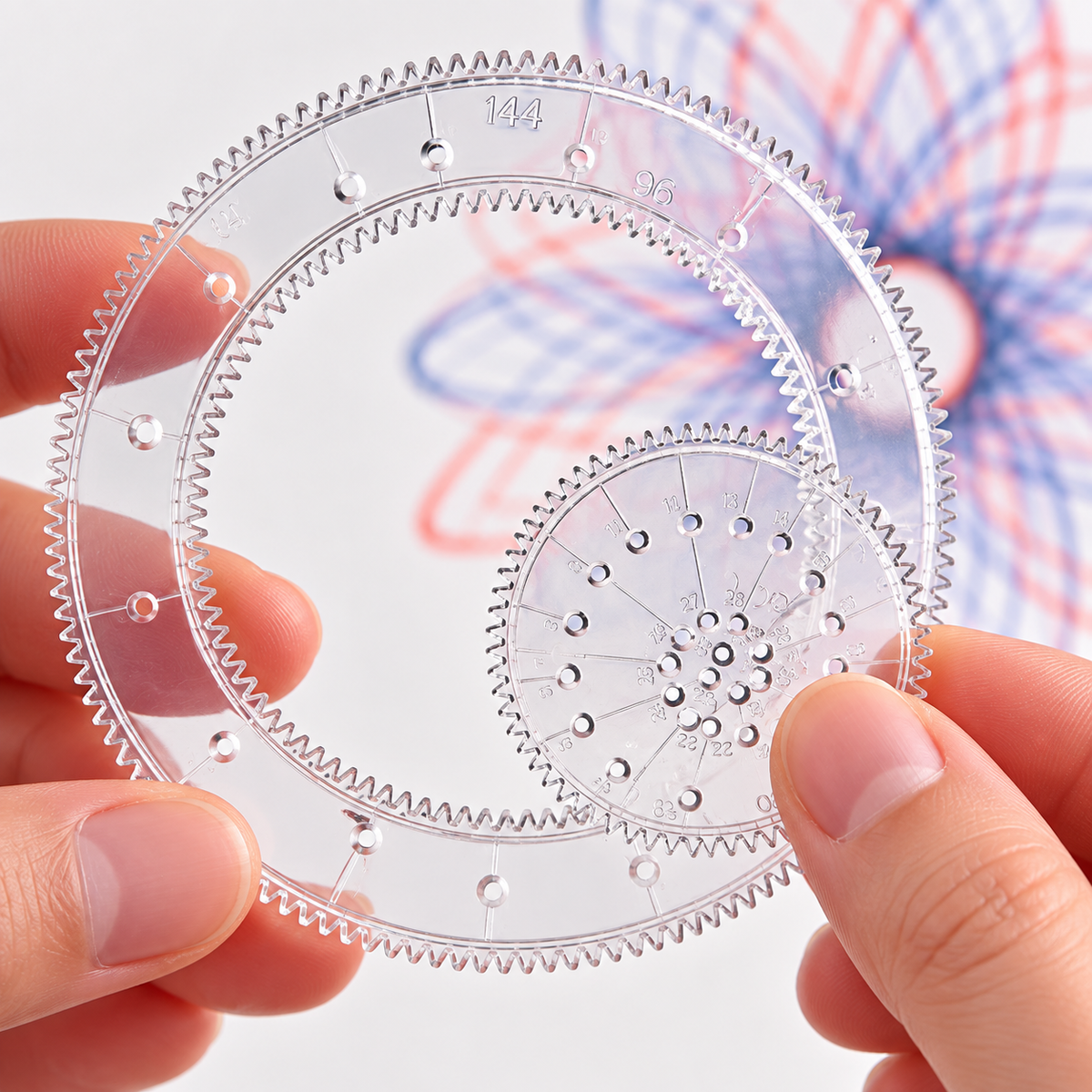 Spiroza 22-Piece Spirograph Ruler Set – Mathematical Roulette Drawing Tool