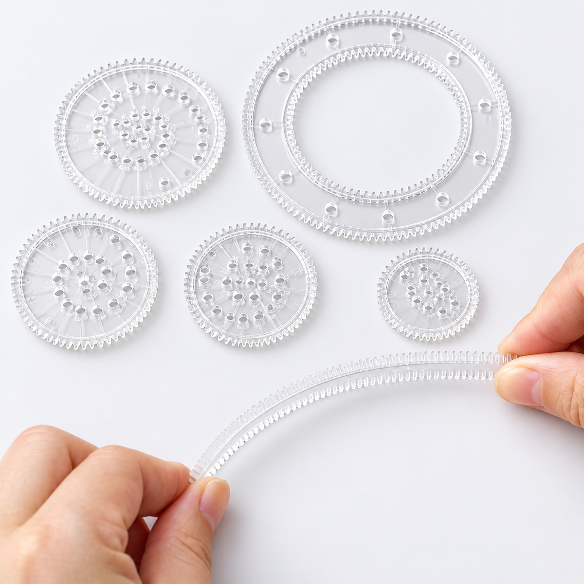 Spiroza 22-Piece Spirograph Ruler Set – Mathematical Roulette Drawing Tool